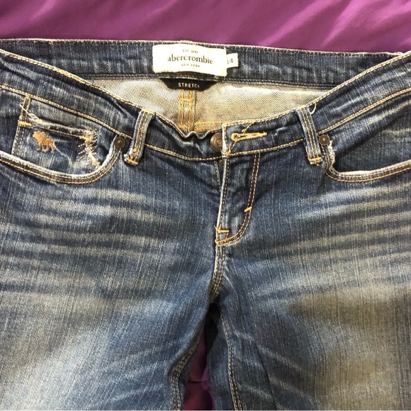 ABERCROMBIE Denim Jeans Sz 14 W29 L37 I30 Straight Leg Slim Fit - Picture 4 of 8